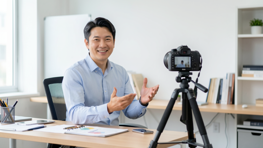 Content creator filming a selfie video as part of Malaysia monetization channels strategy