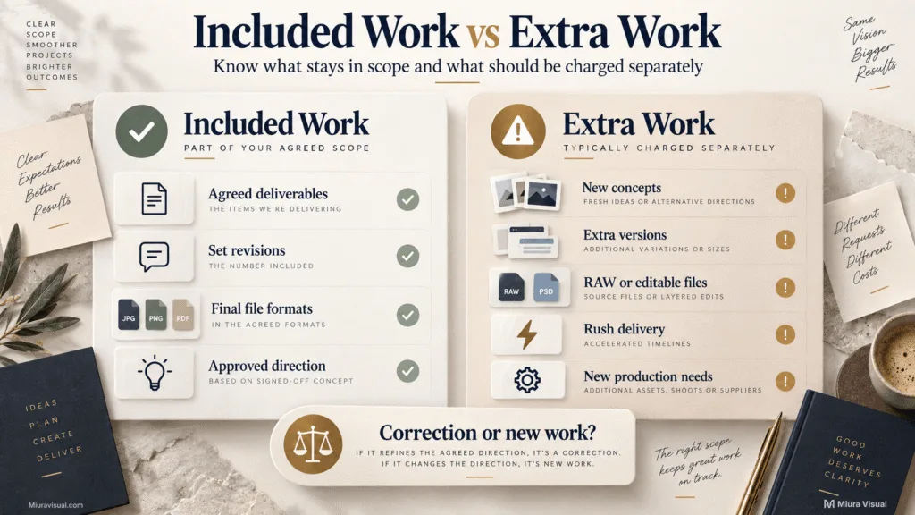How to Become a Freelance Content Creator in Malaysia 5 Comparison of included freelance work and extra work such as new concepts, versions and rush delivery