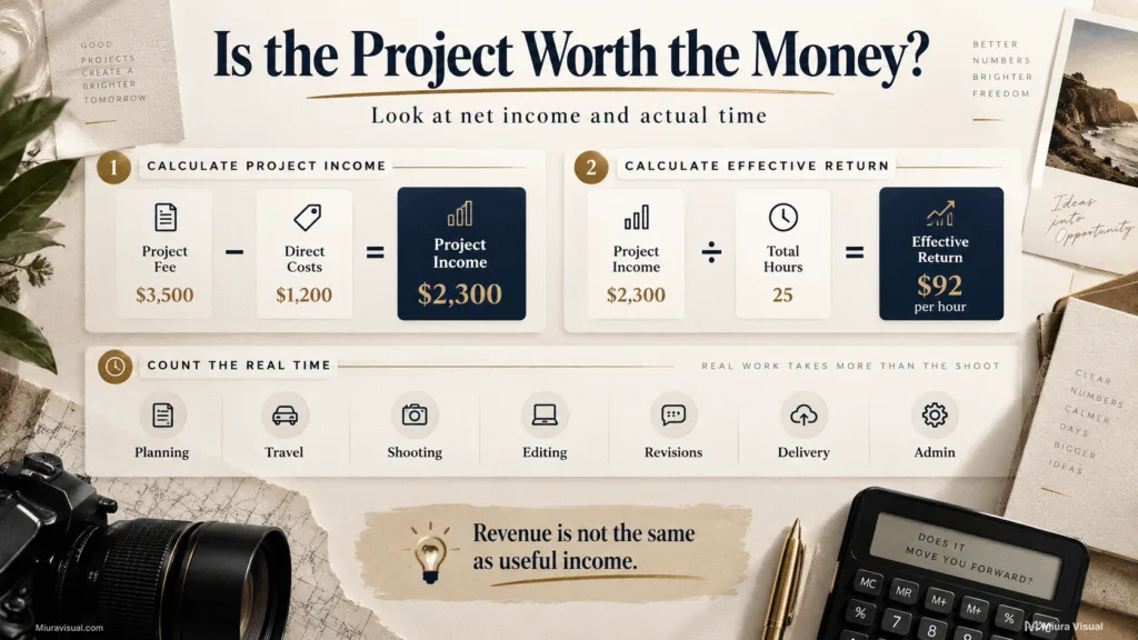 How to Become a Freelance Content Creator in Malaysia 6 Freelance project income and effective return calculation using costs, hours and project fee