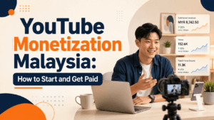 How to Make Money With a Blog in Malaysia? 17 Malaysian creator recording YouTube content with channel revenue, views and watch time analytics