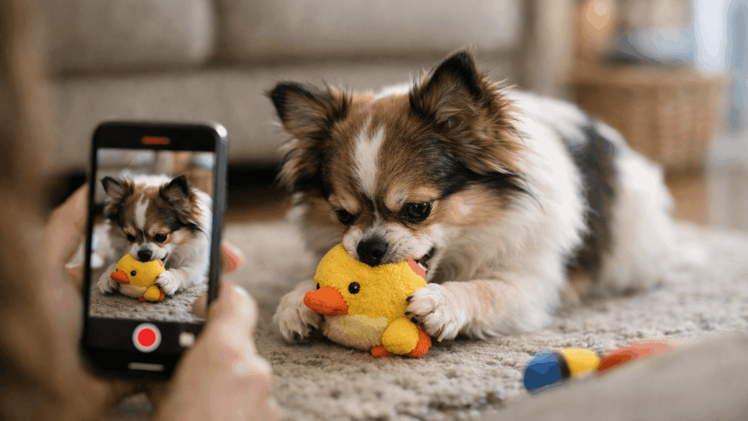 Shopee affiliate pet content showing animal reaction to product
