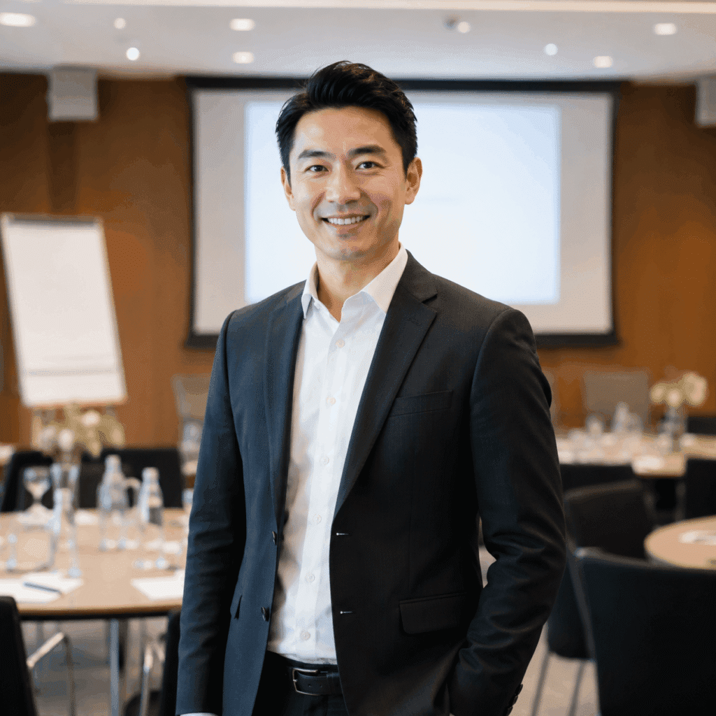 Brand Visibility Malaysia | Affiliate & Referral Content 50 Malaysian Chinese business professional in a conference room prepared for industry collaboration