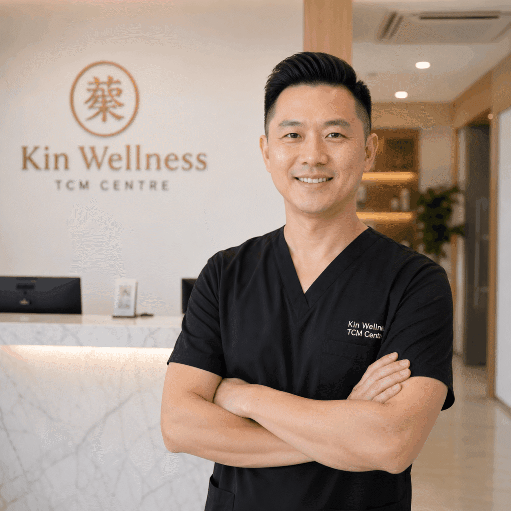Service professional smiling inside a modern wellness clinic