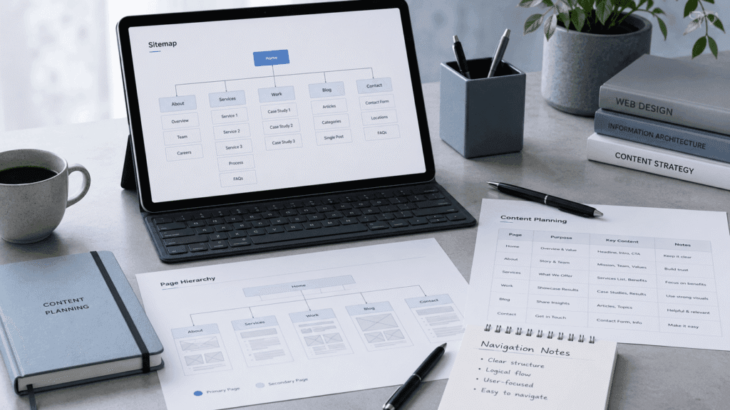 website structure and content planning | Miura Visual