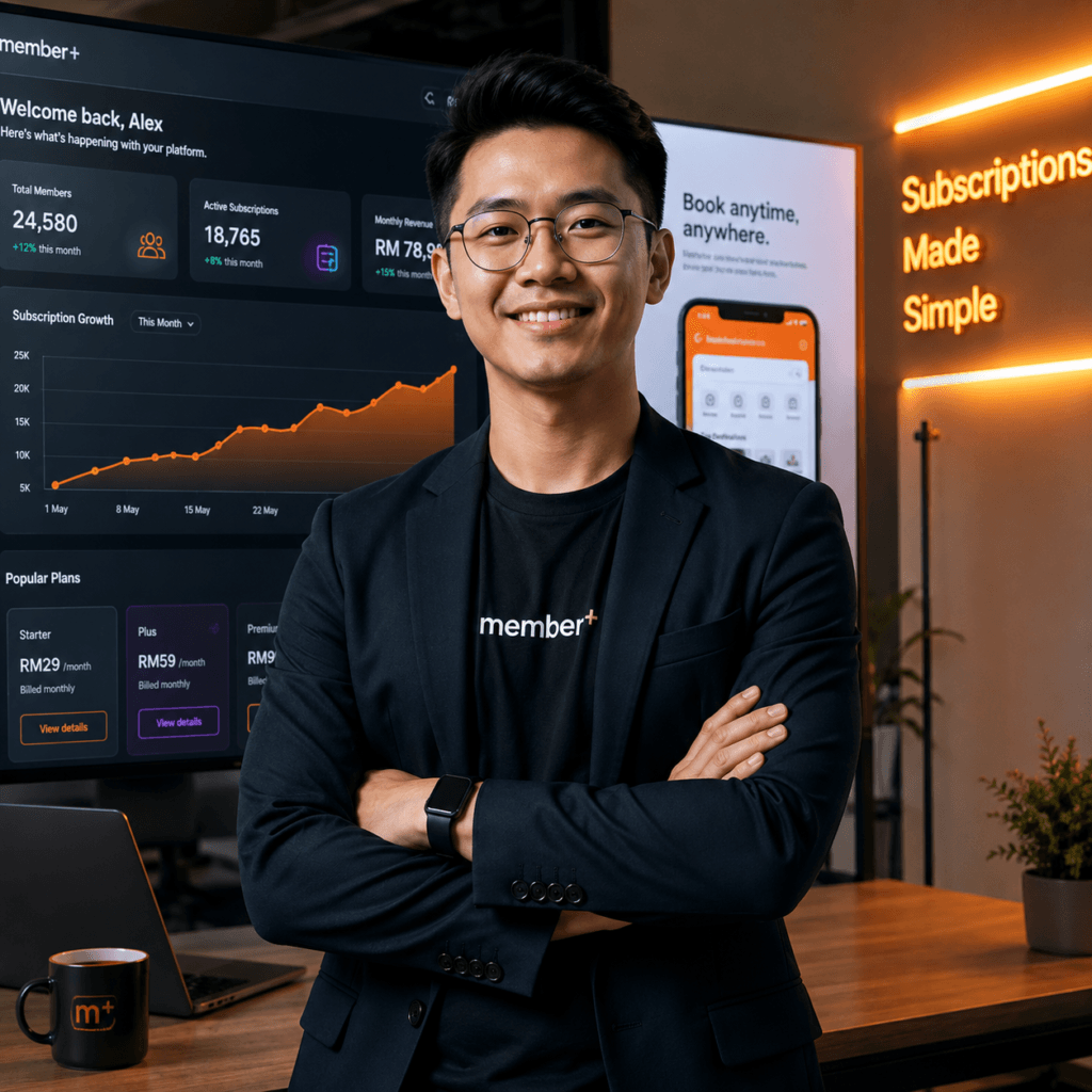 Affiliate & Referral Content Service Malaysia | Miura Visual 45 Online platform representative in a subscription service workspace with membership and performance dashboard
