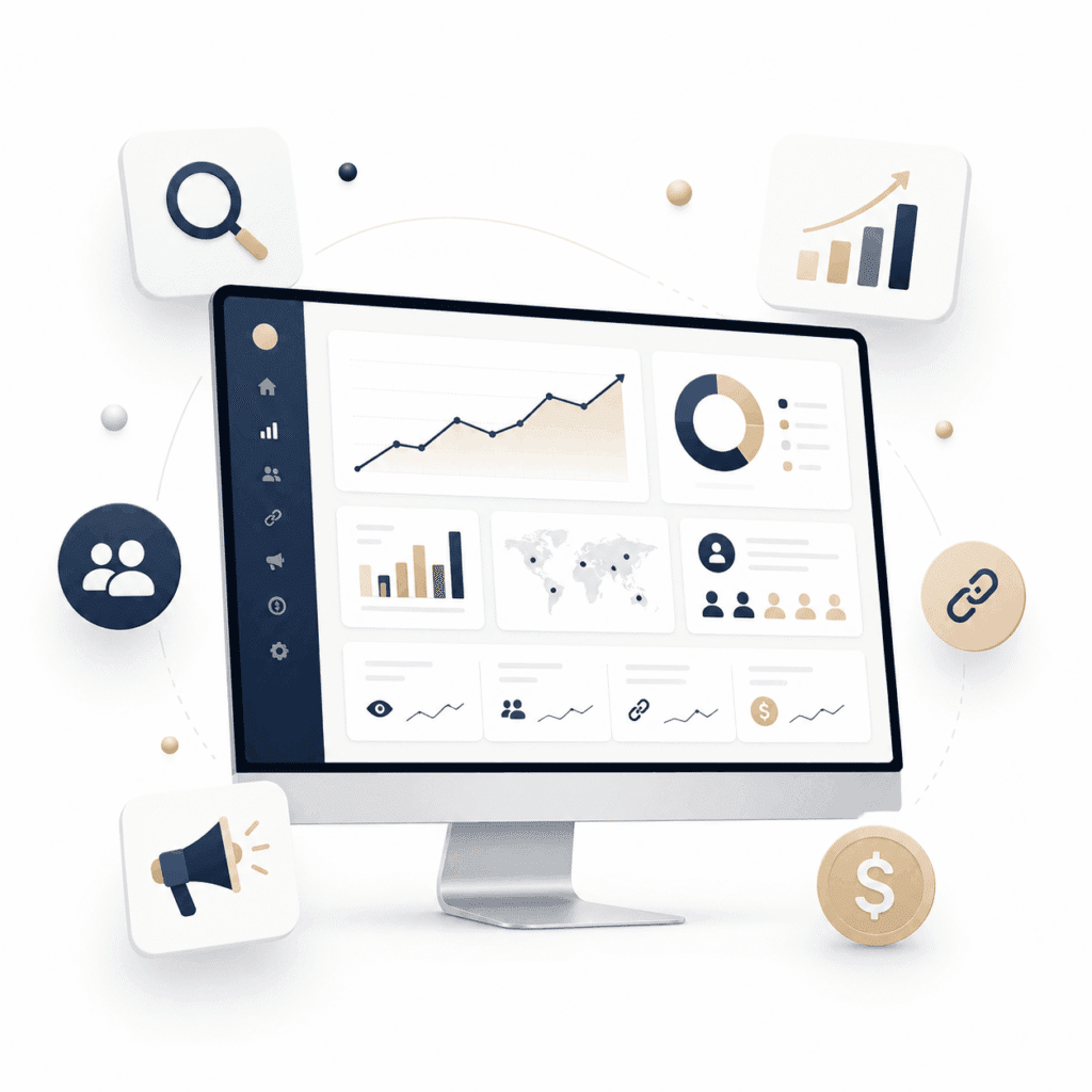 Creator Tips | Content, Photography, Video & Workflow 22 Brand and creator economy analytics dashboard with SEO, audience growth and monetisation elements