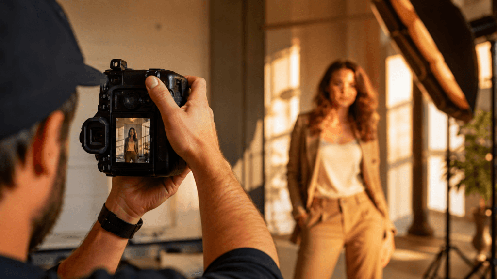 Photography Services Malaysia | Business, Product & Event 40 Behind-the-scenes photography session with a photographer shooting a subject in a studio setup