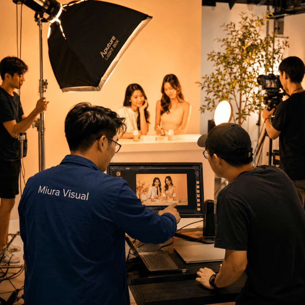 Brand Collaboration & Partnerships Malaysia | Miura Visual 8 Miura Visual working with a creative partner during a professional studio production in Malaysia