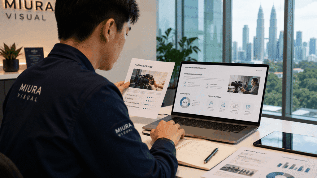 Brand Collaboration & Partnerships Malaysia | Miura Visual 36 Miura Visual reviewing a partnership proposal and collaboration fit in Malaysia