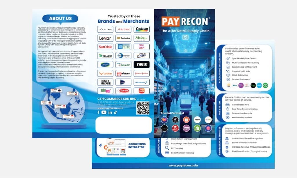PayRecon corporate brand visuals presenting company services and technology solutions