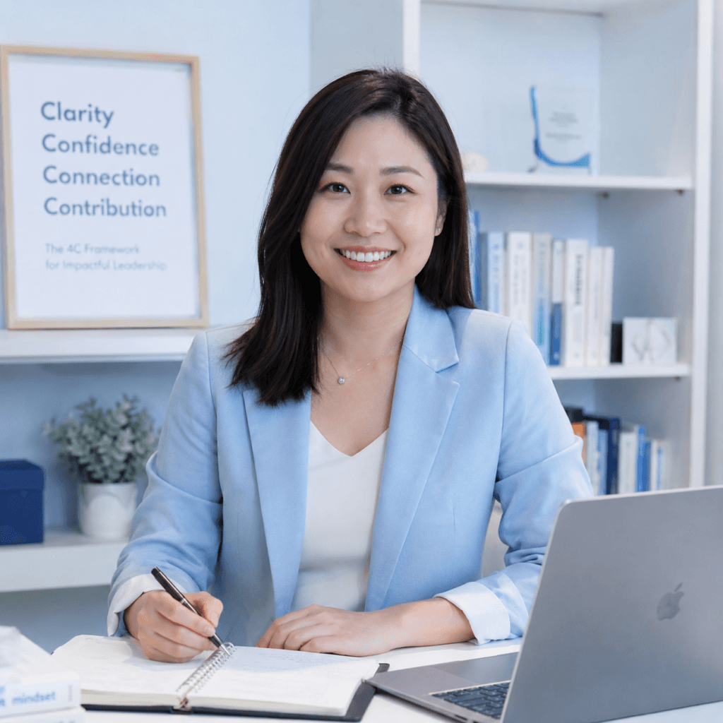 Photography Services Malaysia | Business, Product & Event 48 Malaysian Chinese female consultant smiling at her desk in a professional office
