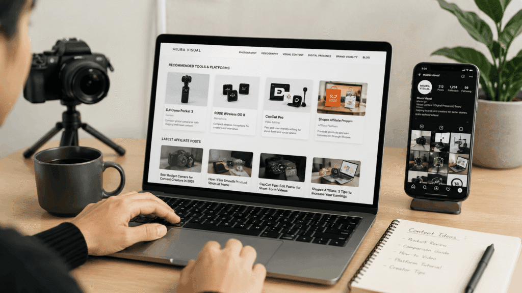 Affiliate & Referral Content Service Malaysia | Miura Visual 41 Selected affiliate content featuring product reviews, creator tools, digital platforms and social media publishing